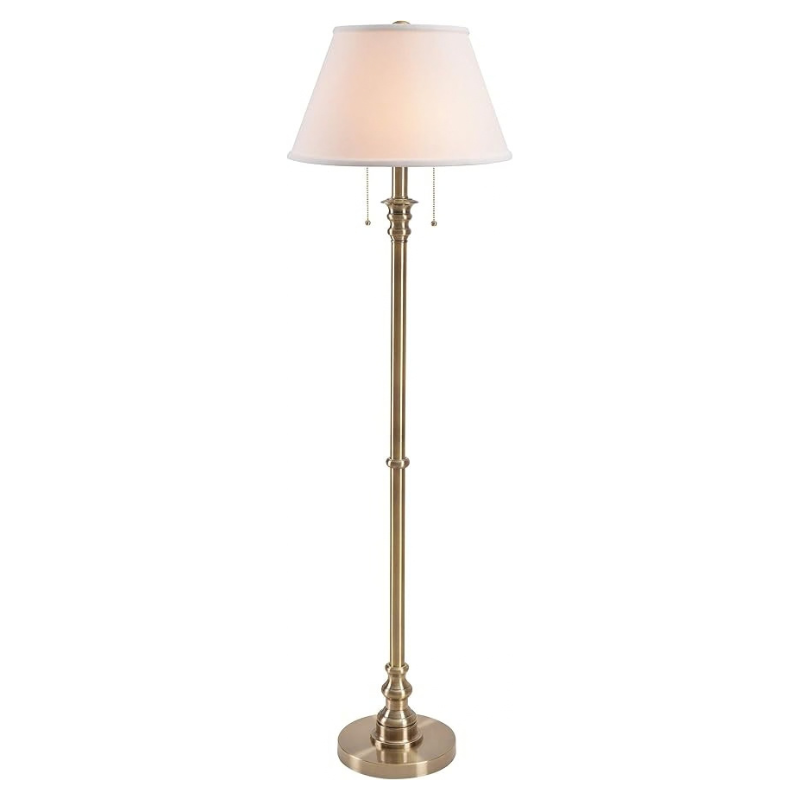 59.5 Inch Antique Brass Dual Light Standing Floor Lamp
