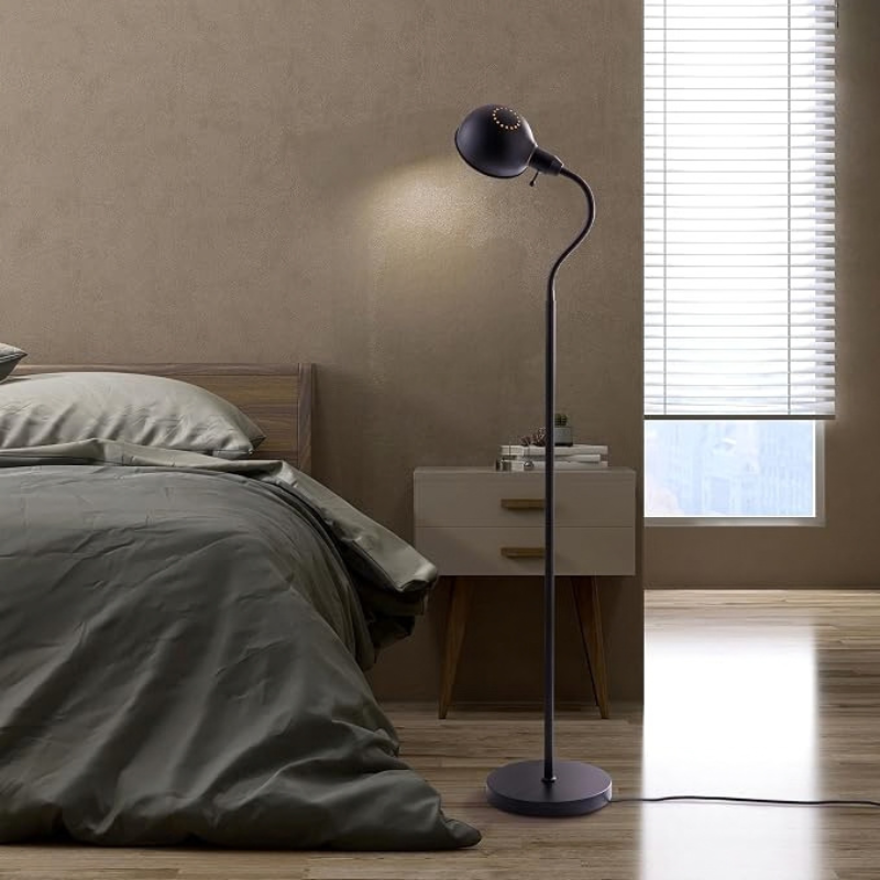 50 Inch Black Flexible Gooseneck Standing Floor Lamp