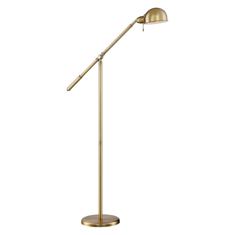 55 Inch Antique Brass Boom Arm Pharmacy Standing Floor Lamp