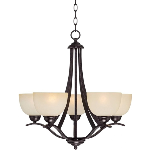 Airington Indian Scavo Glass 5-Light Chandelier