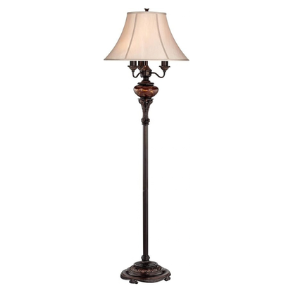 63 Inch Traditional Bronze Tortoise Font Standing Floor Lamp
