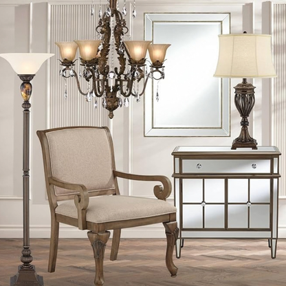 Iron Leaf Traditional Crystal 6-Light Chandelier