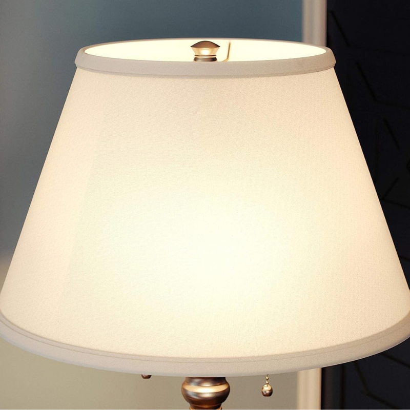 59.5 Inch Antique Brass Dual Light Standing Floor Lamp