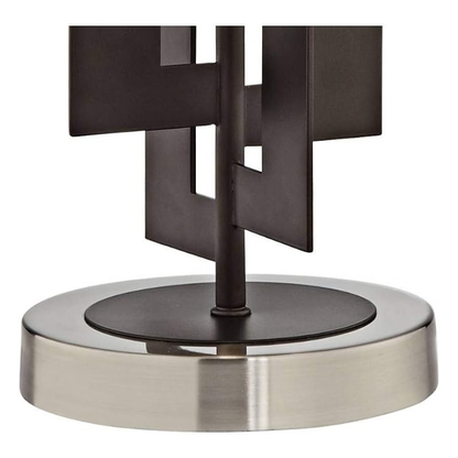 25 Inch Geometric Bronze Metal Accent Bedside Table Lamp