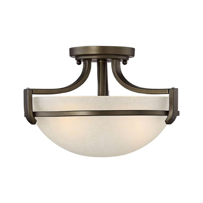 13 Inch Bronze Semi Flush Mount Glass Ceiling Light Fixture