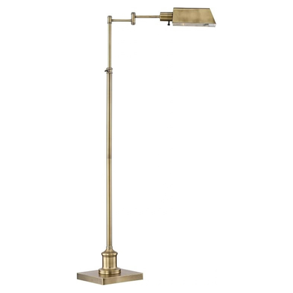 54 Inch Aged Brass Swing Arm Pharmacy Standing Floor Lamp