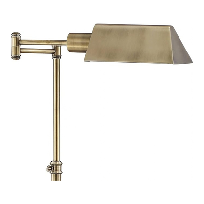 54 Inch Aged Brass Swing Arm Pharmacy Standing Floor Lamp
