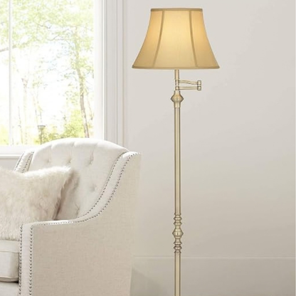60 Inch Traditional Brass Swing Arm Standing Floor Lamp